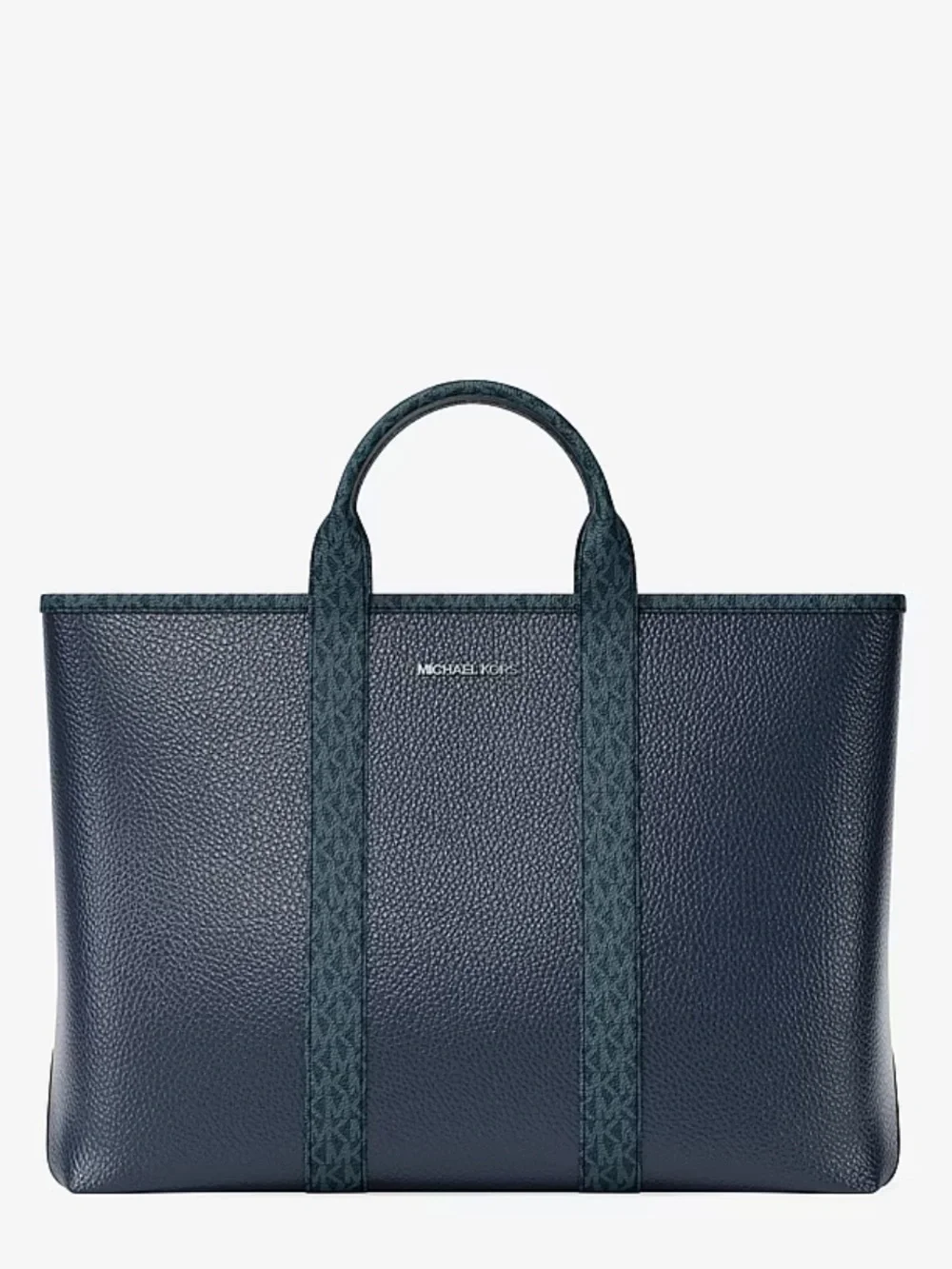 Michael Kors Cooper Medium Pebbled Leather and Signature Logo Tote Travel Bag